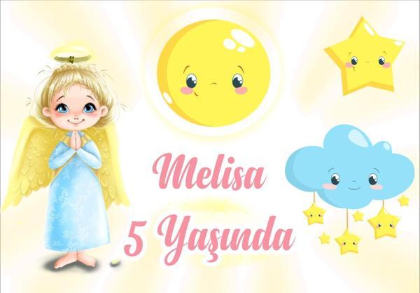 Melek Temalı Doğuım Günü Afişi - 50x70 Cm - Image 1