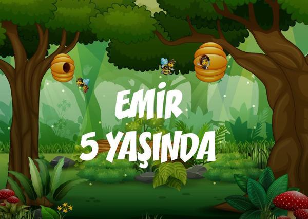 Orman Temalı Doğum Günü Afişi - 50x70 Cm - Image 1