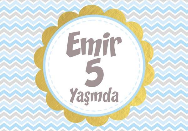 Mavi Çizgili Doğum Günü Afişi - 50x70 Cm - Image 1