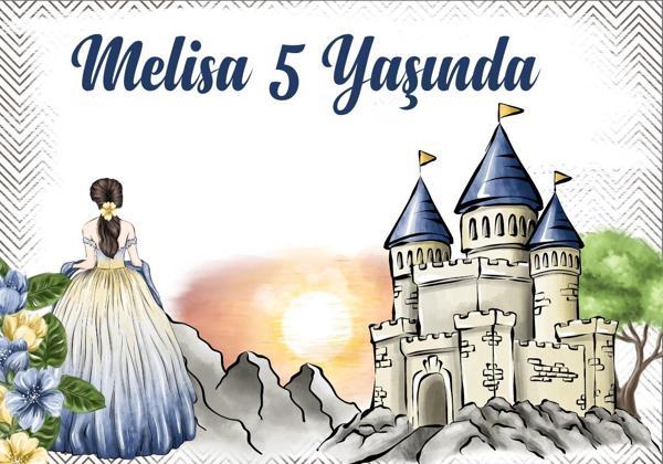 Prenses Temalı Doğum Günü Afişi - 100x150 Cm - Image 1