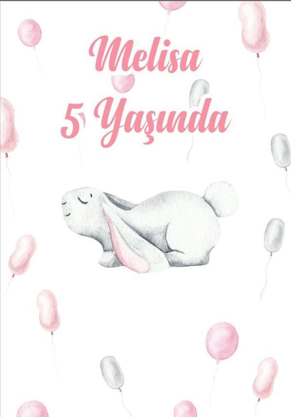 Sevimli Tavşan Temalı Doğıum Günü Afişi - 50x70 Cm - Image 1