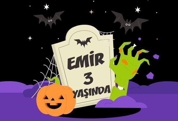 Cadılar Bayramı Temalı Doğum Günü Afişi - 100x150 Cm - Image 1