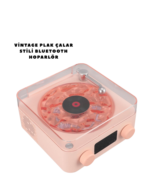 Retro Bluetooth Hoparlör PEMBE - Image 1