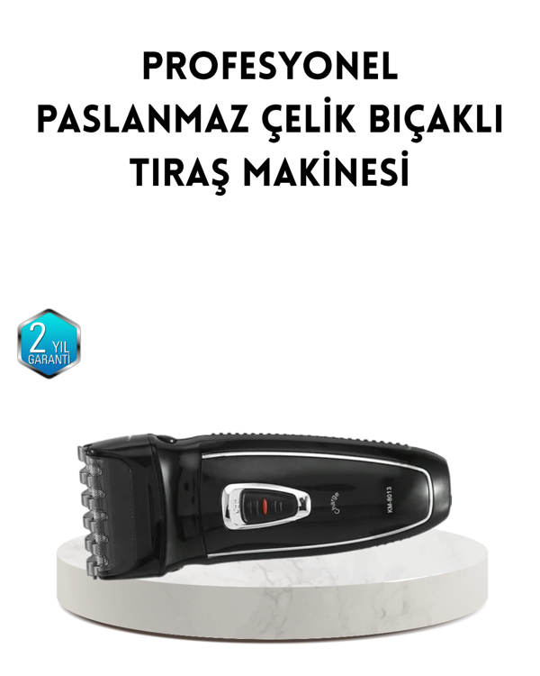 Unisex Şarjlı Saç ve Sakal Kesme Makinesi – Sessiz Motor, 1–12 mm Ayarlanabilir Başlık - Image 1