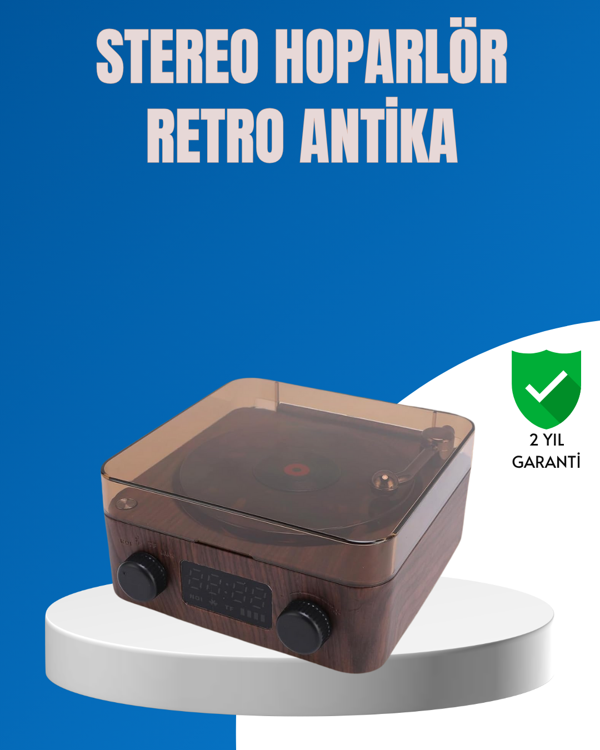 Stereo Bluetooth Hoparlör – Gece Lambalı ve Saat Göstergeli - Image 1