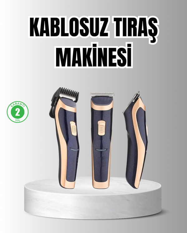 Unisex Şarjlı Saç ve Sakal Tıraş Makinesi – Ayarlanabilir Tarak Başlıkları, Sessiz Motor - Image 1