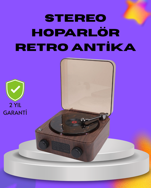 Dekoratif Gece Işıklı Bluetooth Hoparlör – Saatli Tasarım - Image 1