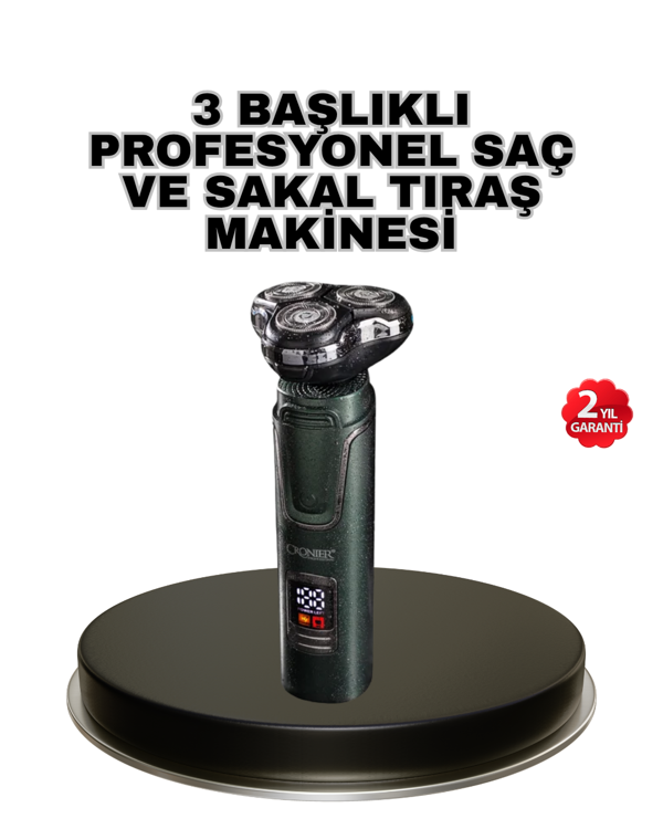 Kablosuz Profesyonel Erkek Bakım Seti – 3 Başlıklı, 3D Akıllı Kesim, Taşınabilir - Image 1