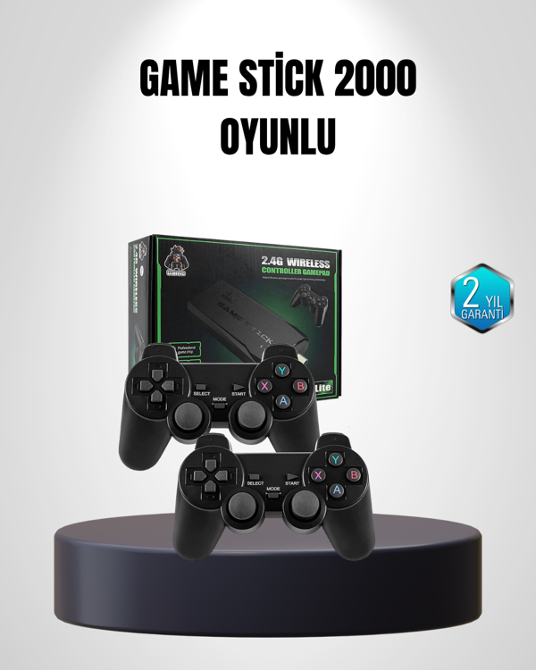 20000 Oyunlu 4K Retro Game Stick – Kablosuz Çift Kollu Atari Konsolu - Image 1
