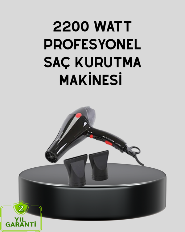 Profesyonel 2200W Fön Makinesi – AC Motorlu, Hızlı Kurutma, Hafif Tasarım - Image 1