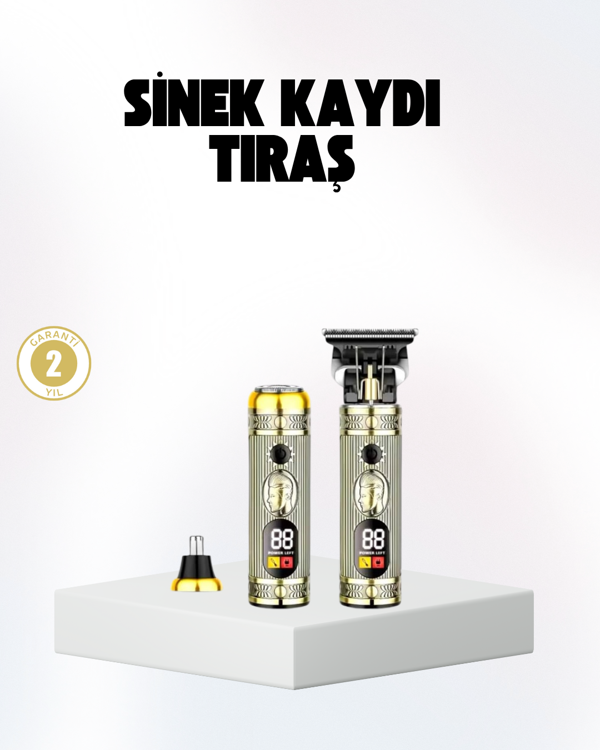 2’si 1 Arada Saç ve Sakal Düzeltici Seti – T Bıçaklı, 8 Farklı Kılavuz Tarağı - Image 1