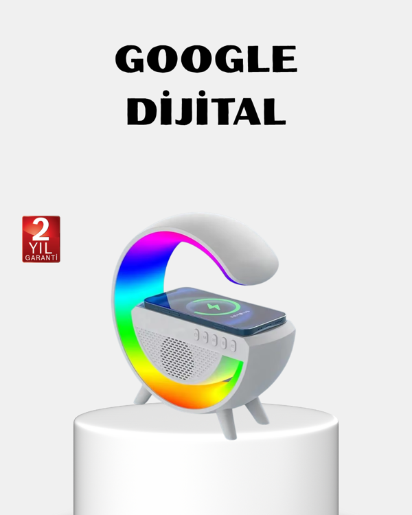 RGB Işıklı Kablosuz Şarjlı Hoparlör – FM Radyolu Akıllı Gece Lambası - Image 1