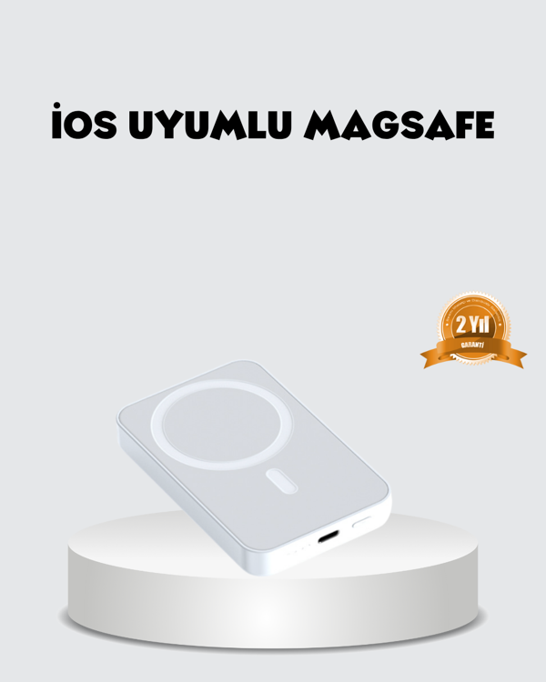 MagSafe Uyumlu Kablosuz Batarya – 27W Hızlı Şarj Destekli Kompakt Güç Bankası - Image 1