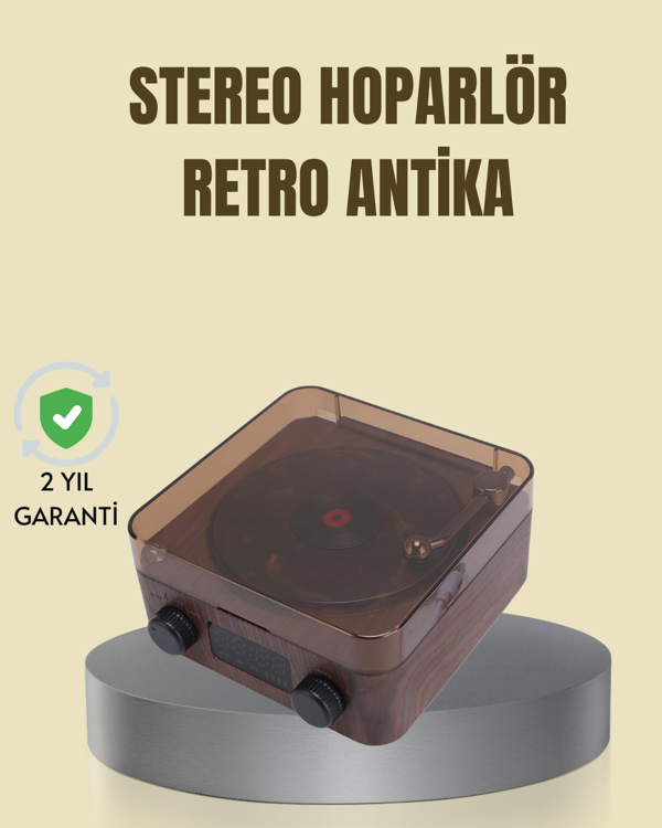 Saatli Gece Işıklı Hoparlör – Modern ve Vintage Tasarım - Image 1