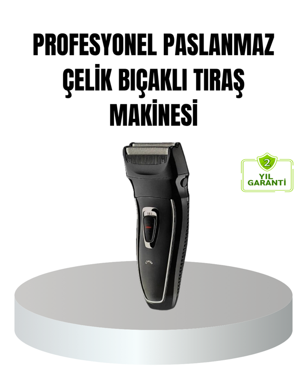 Profesyonel Şarjlı Saç ve Sakal Tıraş Makinesi – Çelik Bıçaklı, Ayarlanabilir Başlıklı, Kablosuz - Image 1