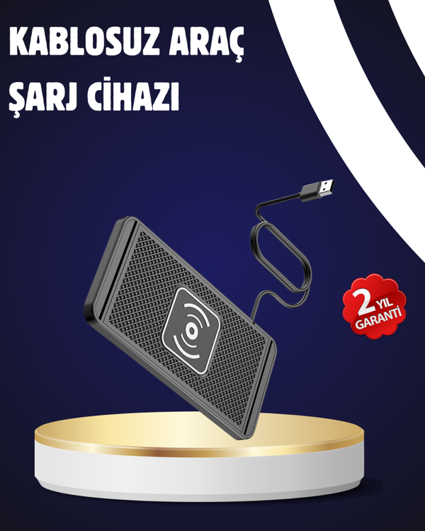 Kaymaz Manyetik Kablosuz Şarj Pedi – Araç, Ofis ve Ev Kullanımına Uygun - Image 1