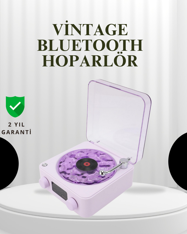 Projektörlü Gece Lambalı Retro Hoparlör – Taşınabilir Bluetooth Speaker - Image 1