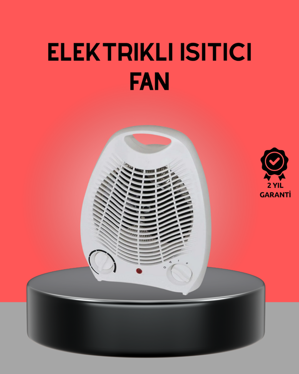 Mini Elektrikli Isıtıcı 2000W – Termostatlı Fanlı Isıtma, Taşınabilir Tasarım - Image 1