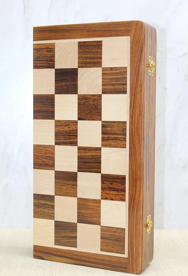 Mıknatıs Taşlı Ahşap Katlanabilir Kutulu Satranç Oyunu 40 Cm - Image 1