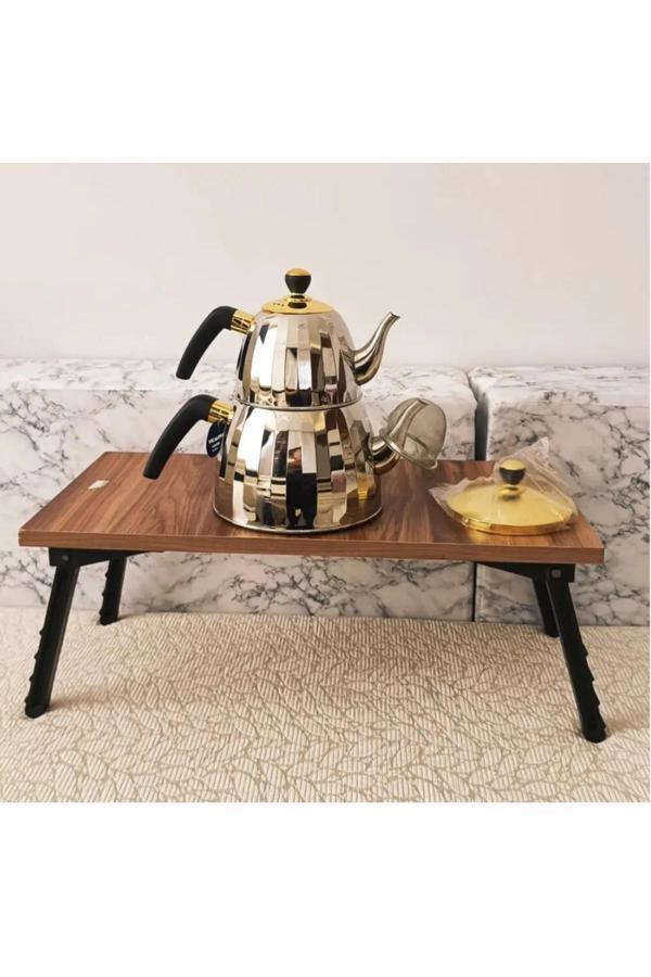 Mucit Home Vicalina Alman Markası Paslanmaz Çelik Çaydanlık Seti Gümüş - Image 1