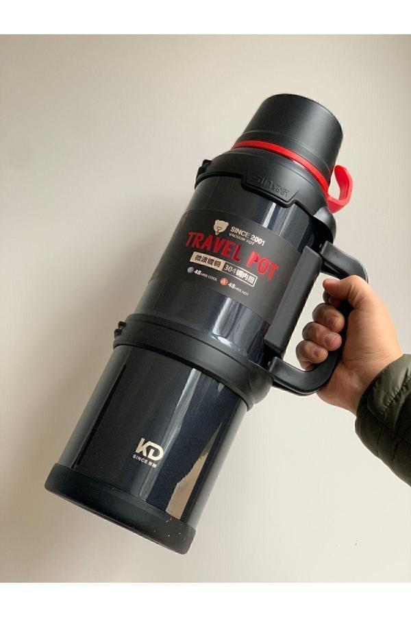 Vacuum Termos 4 Litre Kamp Aile Boy Siyah - Image 1