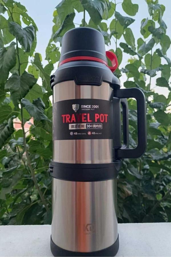 Şelalegift 4 Litre Aile Boy Paslanmaz Çelik Termos Doğa Piknik Dağcı Termos - Image 1