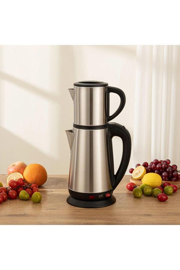 Alışveriş Hanem Elektrikli Metal 1.8 Alt 0,8 Üst Demlik Çaycı Ketıl 1650 Watt - Image 1