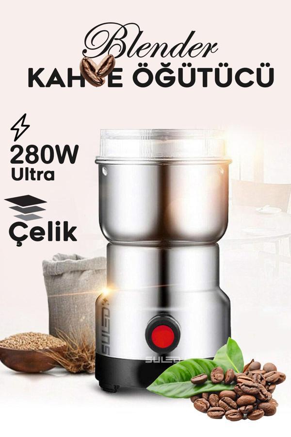 Suled Kahve & Baharat Öğütücü Bigpro 280W Paslanmaz Çelik 220V Fişli Öğütücü - Parçalayıcı - Image 1