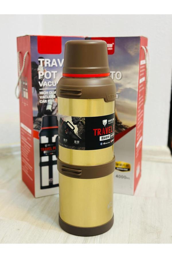 Abays Paslanmaz Çelik 4 Litre Termos 48 Saat Soğuk Veya Sıcak Tutar - Image 1