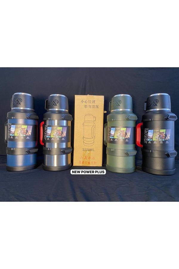 New Power Plus New Sızdırmaz Çelik Termos 3.2 Litre-Bardak Ve Çay Keyfi Filtresi Hediyeli Kamp Ve Piknik Termosu - Image 1