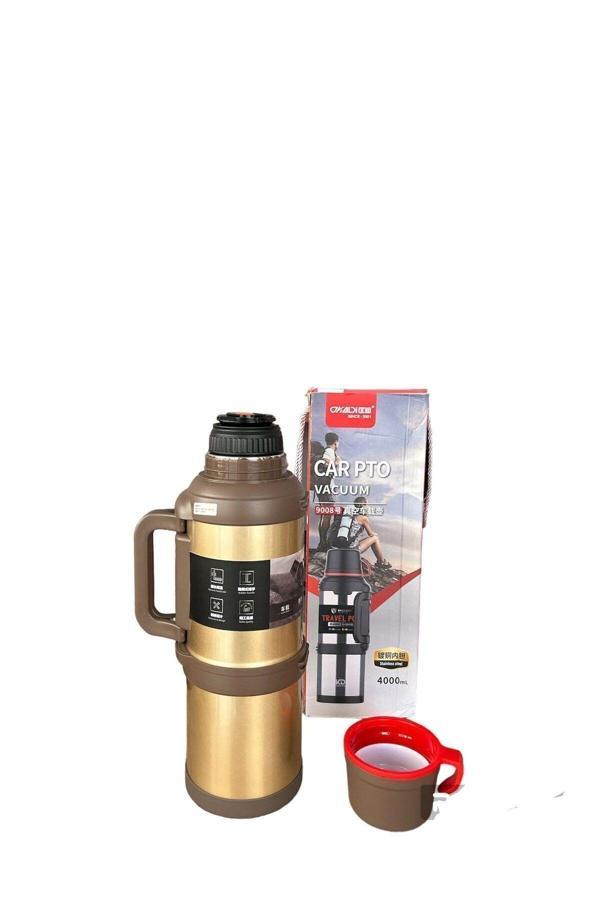 Ckspor Paslanmaz Çelik 4 Litre 48 Saat Yalıtımlı Vakumlu Termos Kamp Dağcı Aile Boy Termos - Image 1