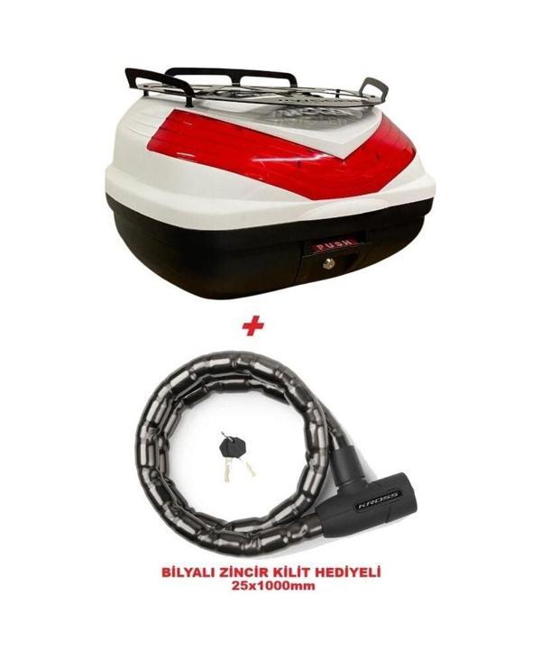 Wg50 Sırt Dayamalı Premium Metal Bagajlı Çanta Beyaz + Bilyalı Kilit 25x1000 Mm Hediyeli Beyaz  - Image 1