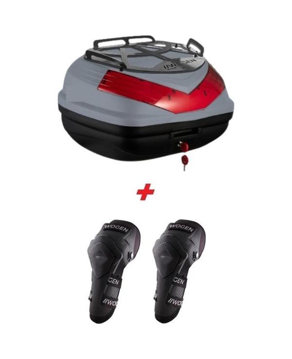 Wogen Wg50 Sırt Dayamalı Premium Metal Bagajlı Çanta Nardo Gri + Karbon Dizlik Nardo Gri - Image 1