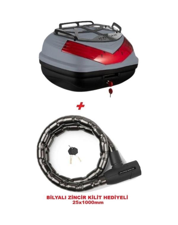 Wg50 Sırt Dayamalı Premium Metal Bagajlı Çanta Nardo Gri + Bilyalı Kilit 25x1000 Mm Hediyeli Nardo Gri  - Image 1