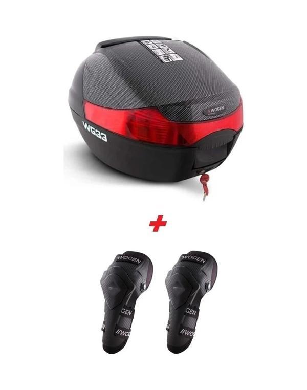 Wogen Wg33 Karbon Arka Çanta 33 Litre Premium Siyah + Karbon Dizlik  Siyah - Image 1