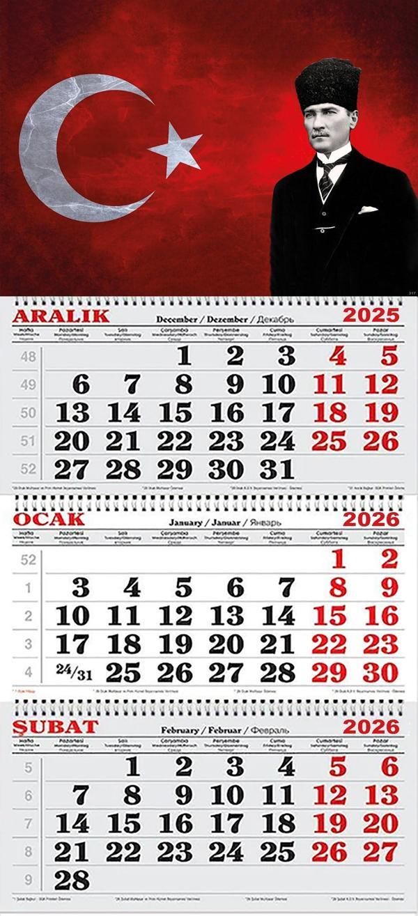 2026 Yılı Gemici Takvimi- Atatürk ve Ay Yıldız - Image 1