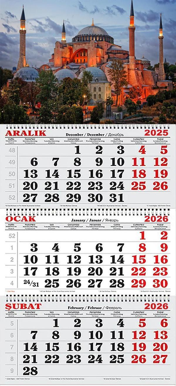 2026 Yılı Gemici Takvimi- Ayasofya Camii'de Gece  - Image 1