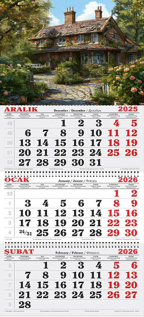 2026 Yılı Gemici Takvimi- Çiçekler İçinde Çiftlik Evi - Image 1