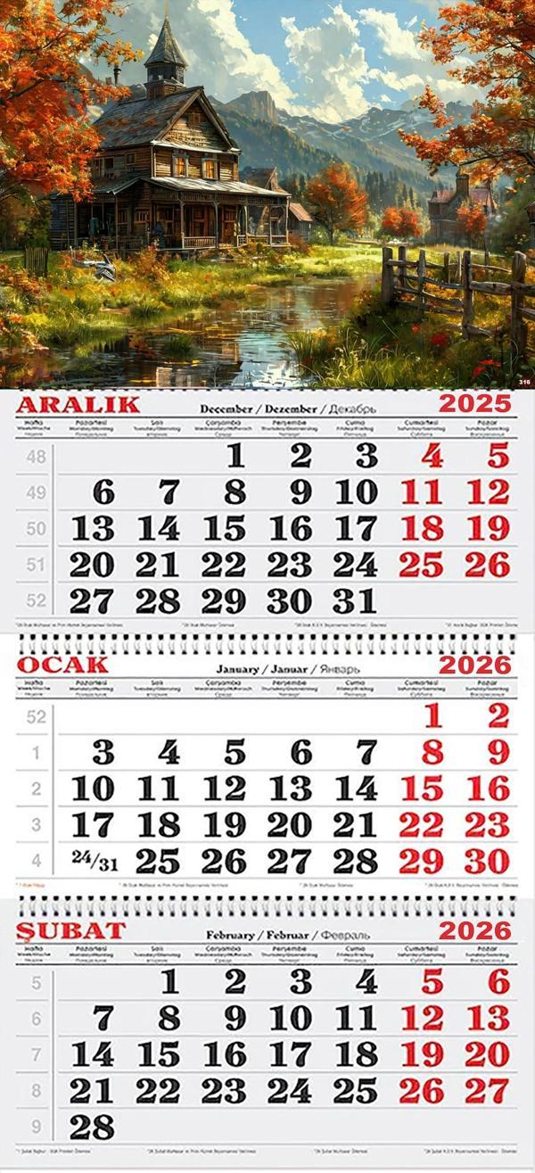 2026 Yılı Gemici Takvimi- Kasabada Sonbahar - Image 1