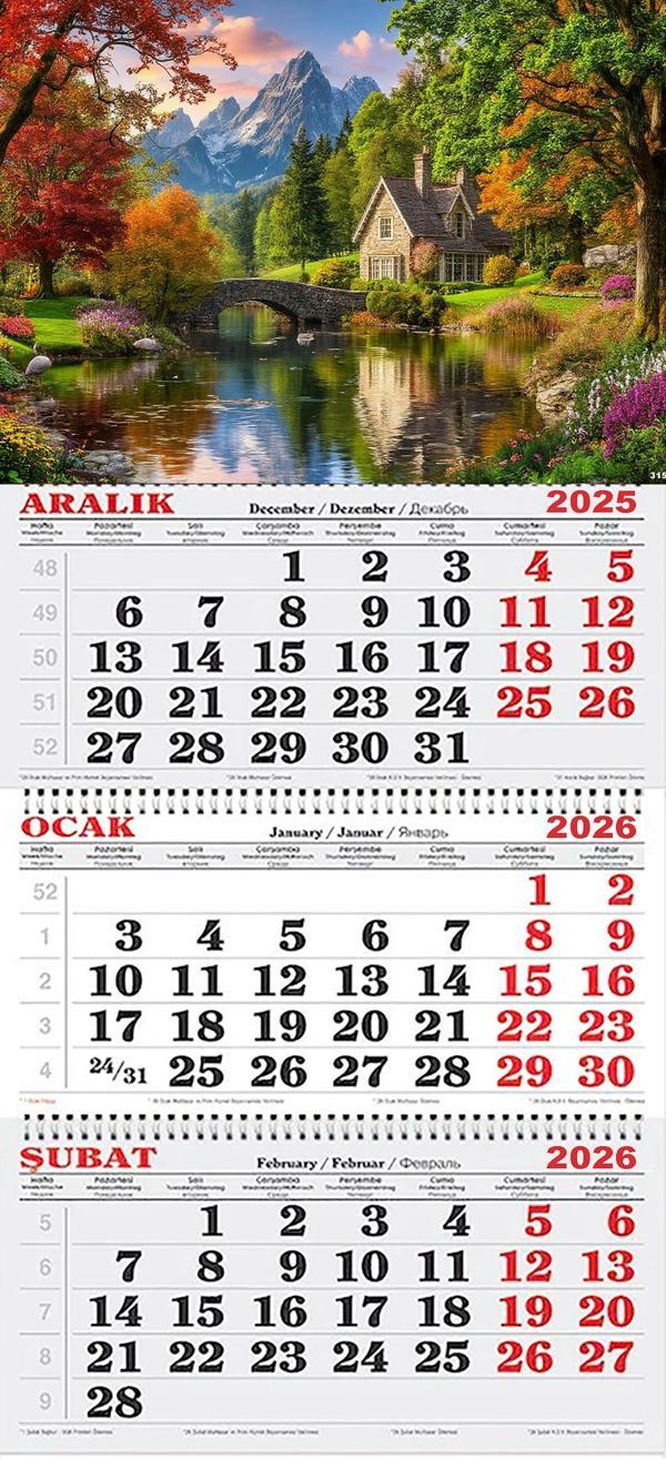 2026 Yılı Gemici Takvimi- Taş Köprü ve Ev - Image 1