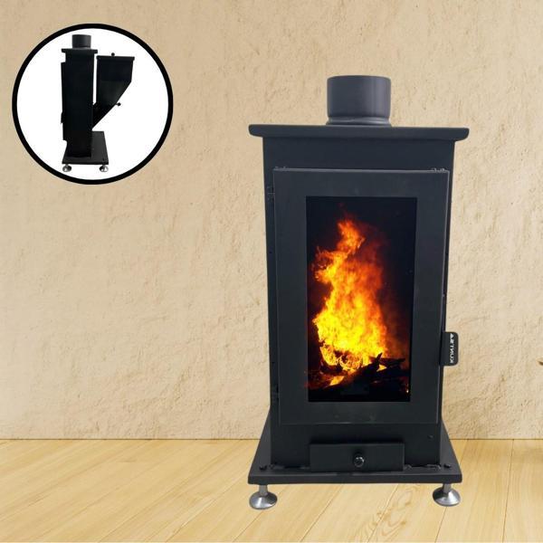 Kuntsa Nova Tek Camlı Pelet Sobası Peletli Şömine - Image 1