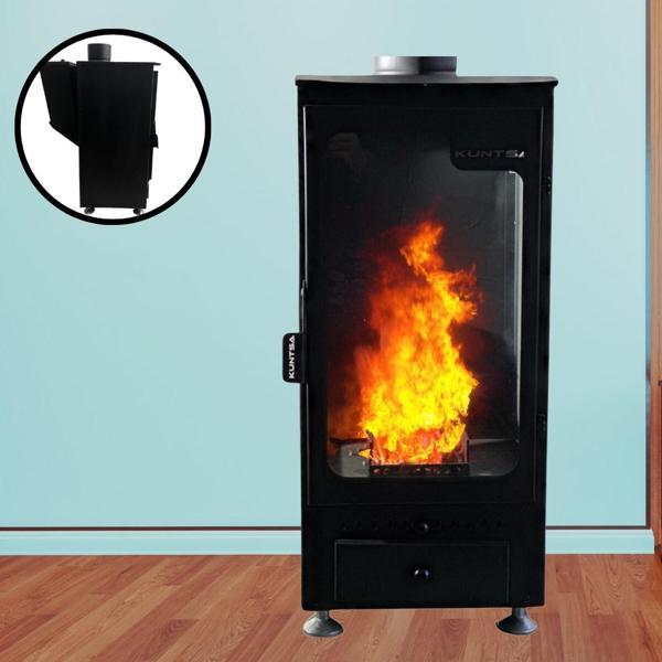 Kuntsa Sirius Tek Camlı Pelet Sobası Peletli Şömine - Image 1