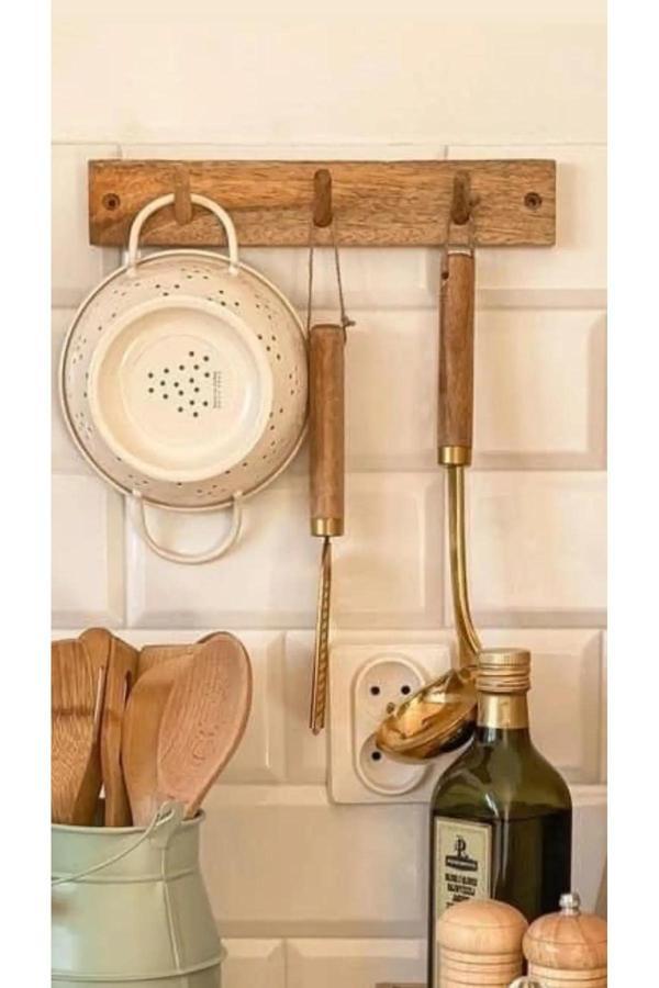 Akgül Ev Ve Bahçe Tekstil Mobilya Mutfak Askılığı Ahşap Duvar Askılıği Banyo Askılığı - Image 1