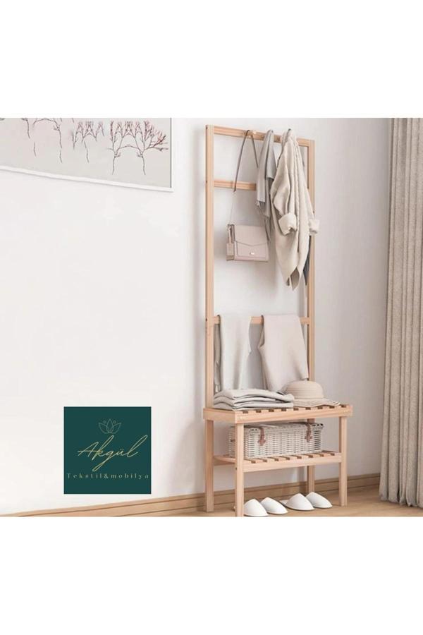 Akgül Ev Ve Bahçe Tekstil Mobilya Ahşap Askılık Oragnizer Raf Çok Amaclı Askılıi Ve Raf - Image 1