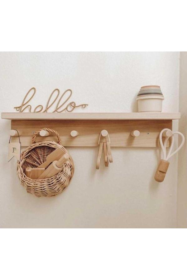 Akgül Ev Ve Bahçe Tekstil Mobilya Ahşap Askılık Montessori Askılık - Image 1