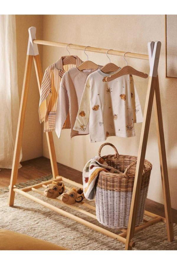 Akgül Ev Ve Bahçe Tekstil Mobilya Kıyafet Askılığı Giyinme Odası Ahşap Askılık Elbise Askılığı - Image 1