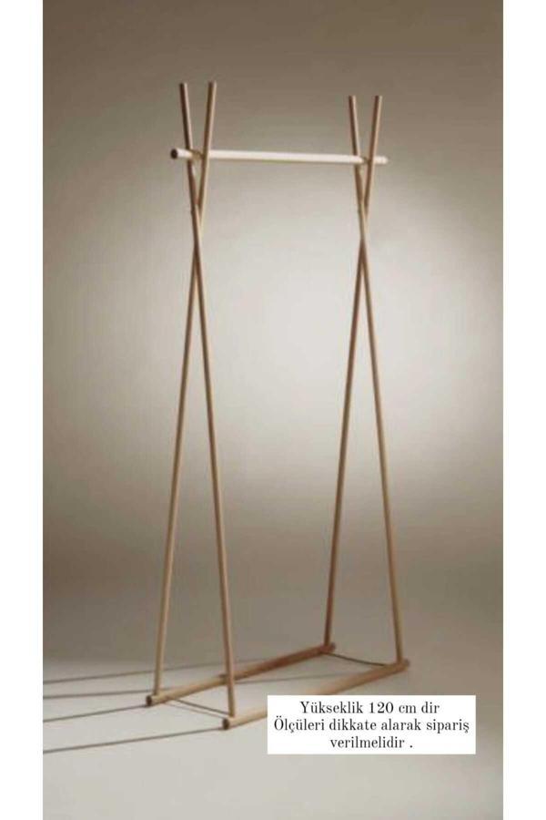 Akgül Ev Ve Bahçe Tekstil Mobilya Kıyafet Asklığı Ahşap Askılık - Image 1