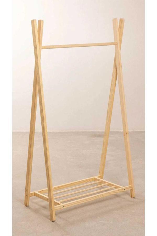 Akgül Ev Ve Bahçe Tekstil Mobilya Kıyafet Askılığı Giyinme Odası Ahşap Askılık Elbise Askılığı - Image 1