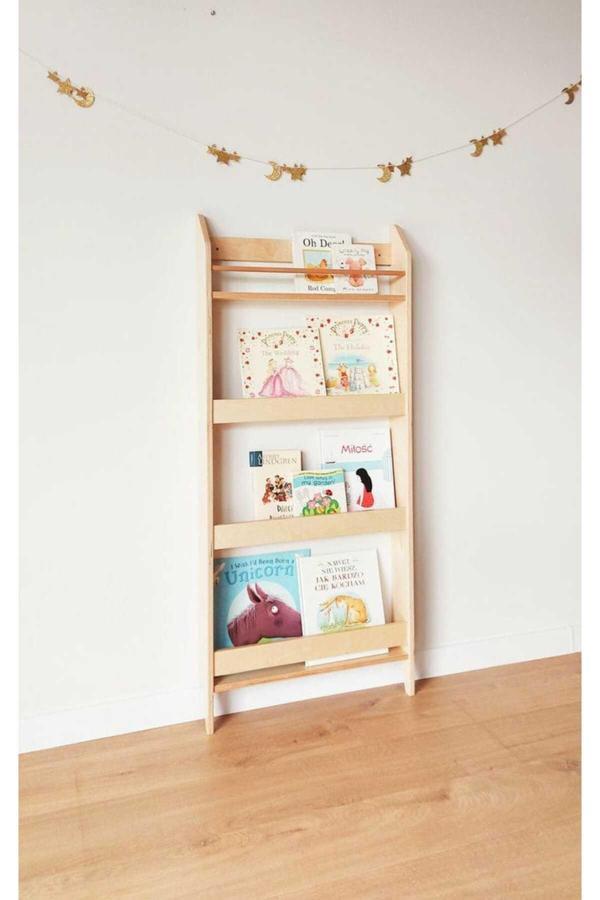 Akgül Ev Ve Bahçe Tekstil Mobilya Çocuk Odası Bebek Odası Montessori Ahşap Raf Kitaplık - Image 1