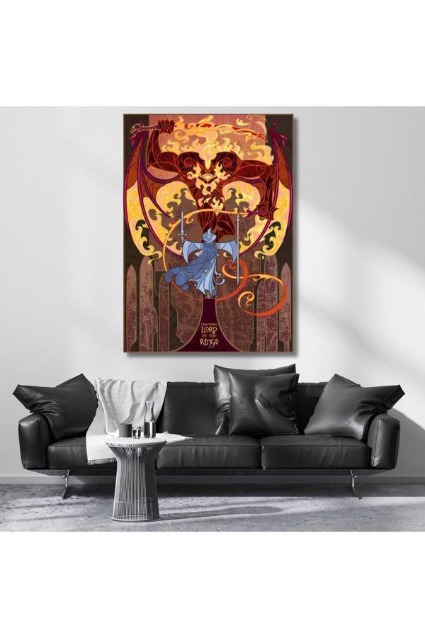 Kanvas Tablo Balrog Yüzüklerin Efendisi Temalı Dijital Baskı Kanvas Tablo Oyuncu Odası Tablosu - Image 1
